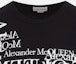 Details for Alexander McQueen Kemeja-T Leher Bulat Cetakan Huruf Hitam Kasual. 759452-QVZ33-0901