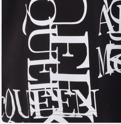 Alexander McQueen Kemeja-T Leher Bulat Cetakan Huruf Hitam Kasual. 759452-QVZ33-0901 Sizing Alexander McQueen Kemeja-T Leher Bulat Cetakan Huruf Hitam Kasual. 759452-QVZ33-0901