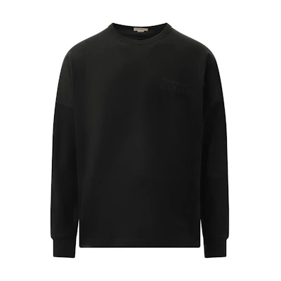 Alexander McQueen Black Letter Print Crewneck Long Sleeve Sweatshirt 759388-QTABR-0548