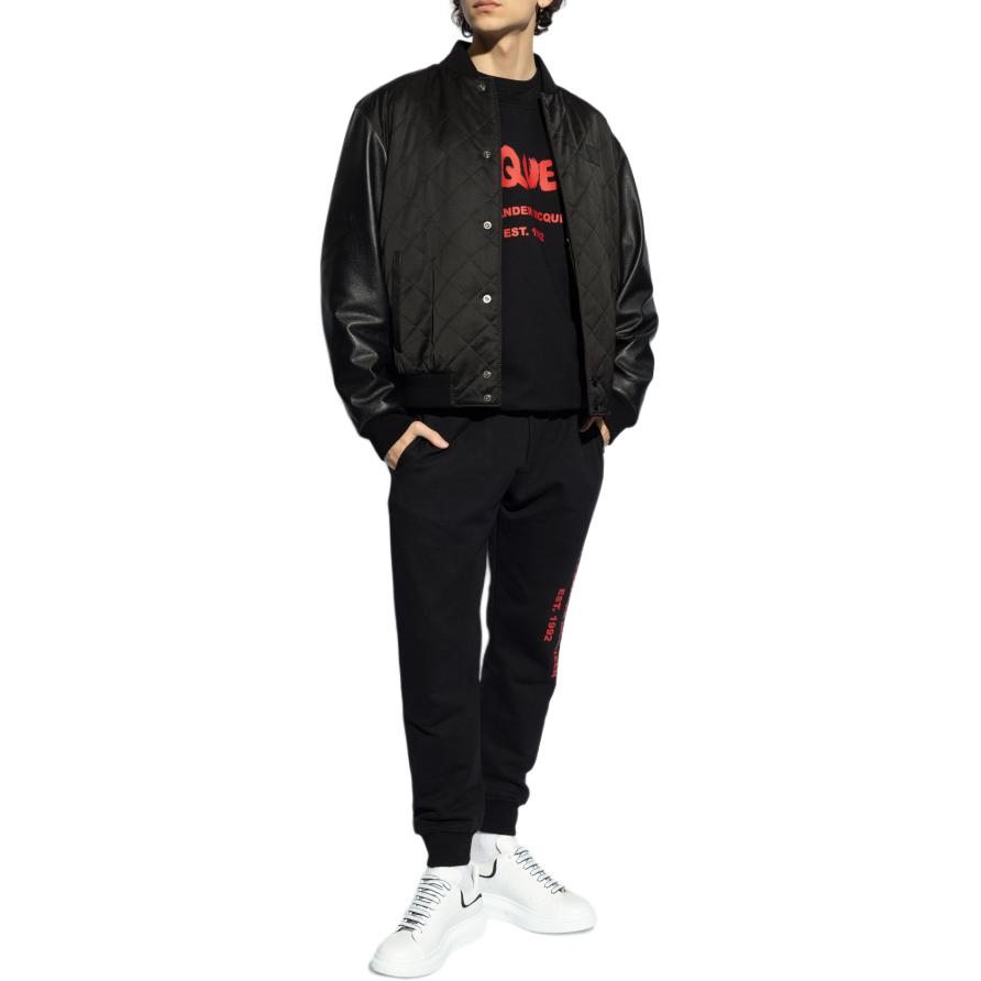 Lookbook Alexander McQueen  Black Letter Print Crewneck Sweatshirt Long Sleeve. 688713-QTAAB-0509