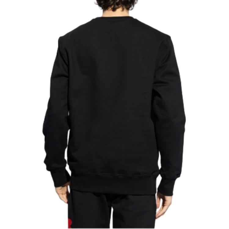 Purchase Alexander McQueen  Black Letter Print Crewneck Sweatshirt Long Sleeve. 688713-QTAAB-0509