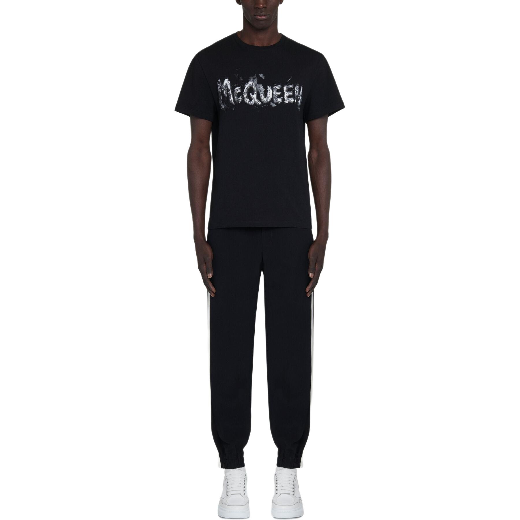 Alexander McQueen  Black Logo Crewneck T-Shirt. 794578-QTABO-0528 圖 3