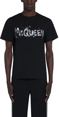 Alexander McQueen Camiseta Negra con Logo Crewneck. 794578-QTABO-0528 Details for Alexander McQueen Camiseta Negra con Logo Crewneck. 794578-QTABO-0528