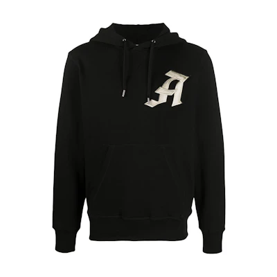 Alexander McQueen Black Logo Graphic Pullover Hoodie. 625362-QPX43-1000