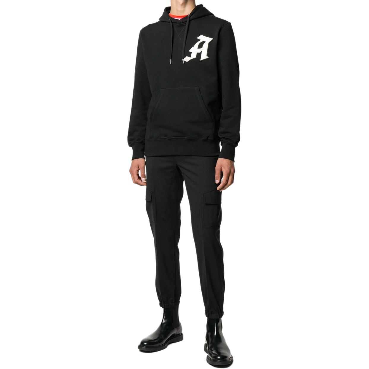 Lookbook 亚历山大麦昆 黑色标志性图案连帽卫衣 625362-QPX43-1000