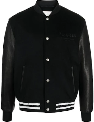 Alexander McQueen Chaqueta Bomber Negra de Logo y Letras Estampadas 705645-Q5HWS-1001 Order Alexander McQueen Chaqueta Bomber Negra de Logo y Letras Estampadas 705645-Q5HWS-1001