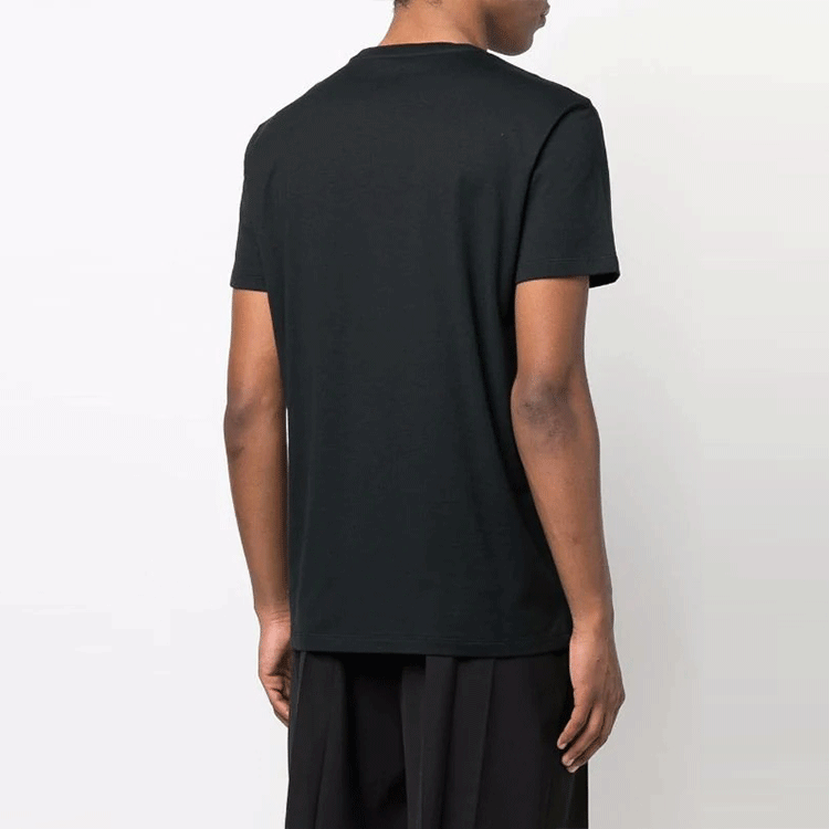 Shop 알렉산더 맥퀸 블랙 로고 프린트 크루넥 티셔츠. 687714-QSZ86-0901