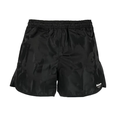Alexander McQueen Black Logo Print Elastic Waist Casual Shorts 726554-4405Q-1078