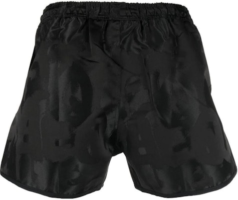 Alexander McQueen Seluar Pendek Kasual Hitam Logo Cetak Pinggang Elastik 726554-4405Q-1078 Lookbook Alexander McQueen Seluar Pendek Kasual Hitam Logo Cetak Pinggang Elastik 726554-4405Q-1078