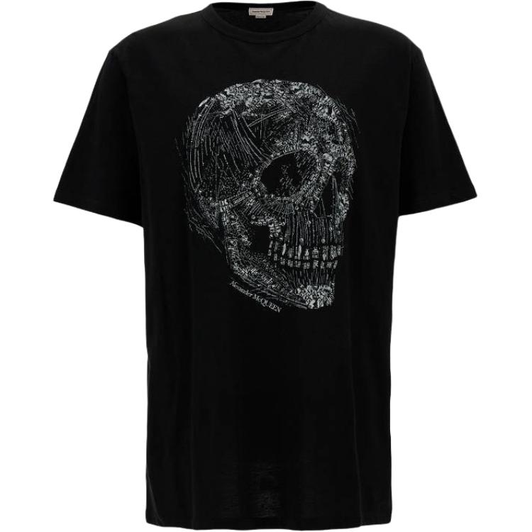 Alexander McQueen  Black Skull Graphic Crewneck T-Shirt. 776288-QTAAH-0520