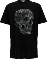 Alexander McQueen Black Skull Graphic Crewneck T-Shirt. 776288-QTAAH-0520 Alexander McQueen Black Skull Graphic Crewneck T-Shirt. 776288-QTAAH-0520