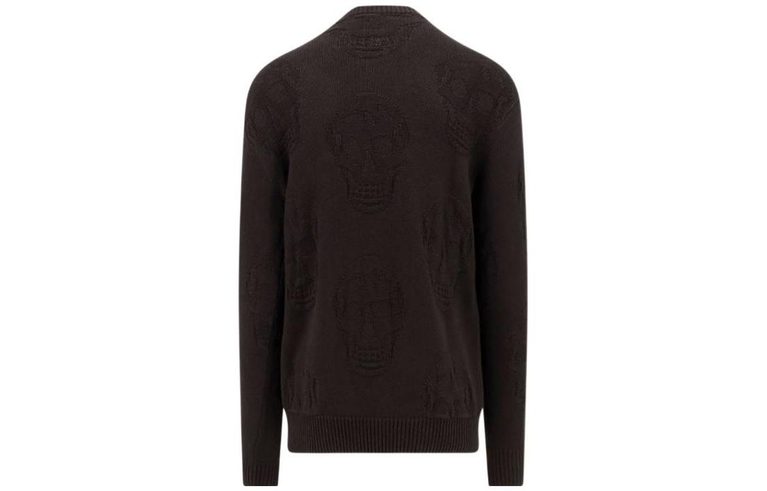 Lookbook 亚历山大麦昆 黑色骷髅印花长袖针织套头毛衣 775862-Q1A71-1000