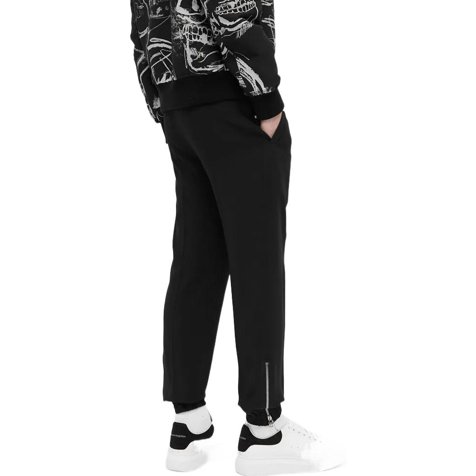 Purchase Pantalones Casuales Negros Ajustados Alexander McQueen con Cremallera Lateral. 642579-QQR57-1000