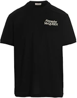 Alexander McQueen Black Solid Logo Embroidered Crew Neck T-Shirt. 682868-QTX89-1000 Alexander McQueen Black Solid Logo Embroidered Crew Neck T-Shirt. 682868-QTX89-1000