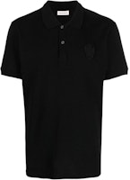 Alexander McQueen Black Solid Logo Polo Shirt. 727290-QUX33-1000 Alexander McQueen Black Solid Logo Polo Shirt. 727290-QUX33-1000