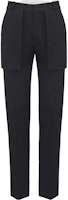 Alexander McQueen Black Solid Mid-Rise Straight-Leg Casual Pants 741220-QVV21-1000 Alexander McQueen Black Solid Mid-Rise Straight-Leg Casual Pants 741220-QVV21-1000