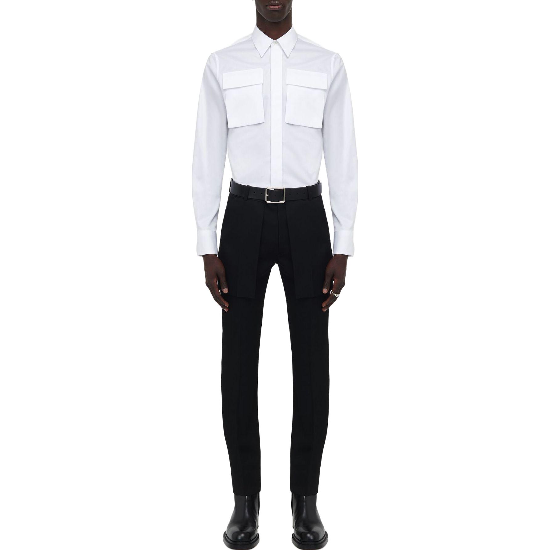 Lookbook Alexander McQueen Pantalones Negros Casuales Rectos de Talle Medio 741220-QVV21-1000