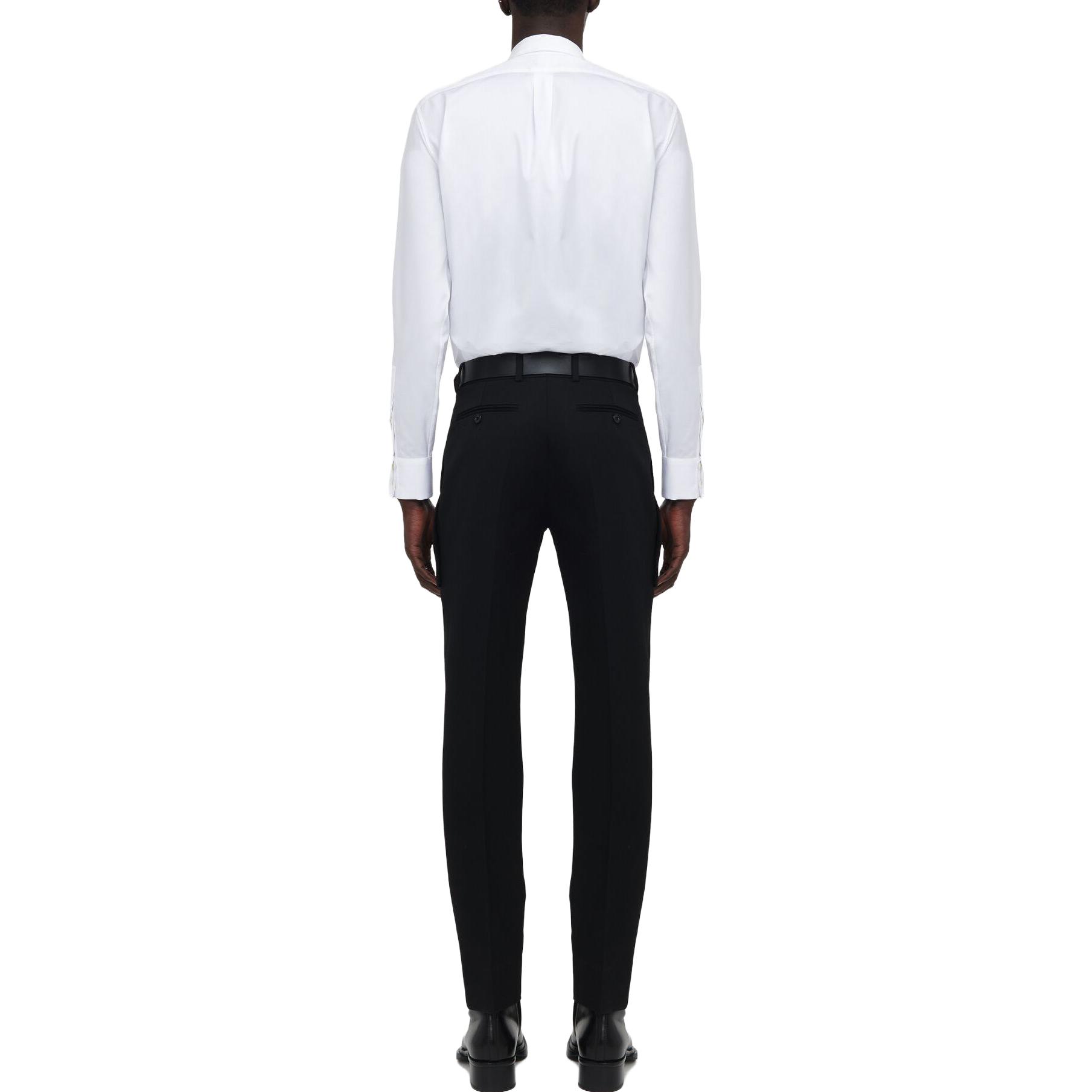 Shop Alexander McQueen Pantalones Negros Casuales Rectos de Talle Medio 741220-QVV21-1000