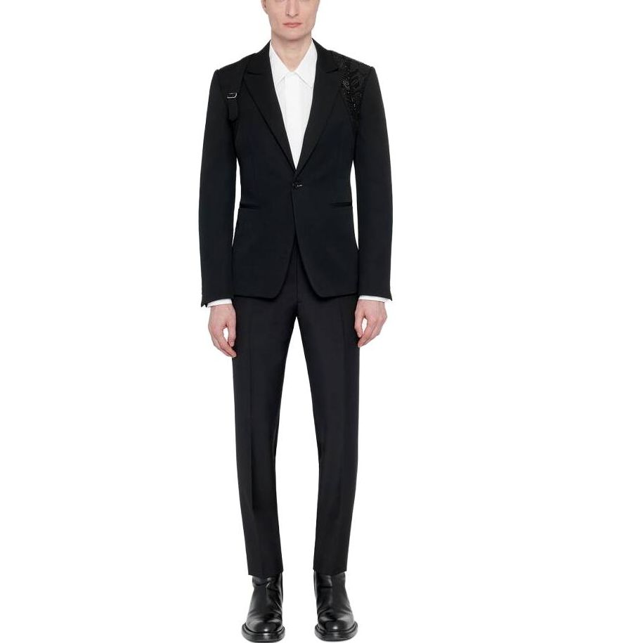 Lookbook Alexander McQueen Pantalones Casuales Negros Ajustados y Entallados 749714-QVU91-1000