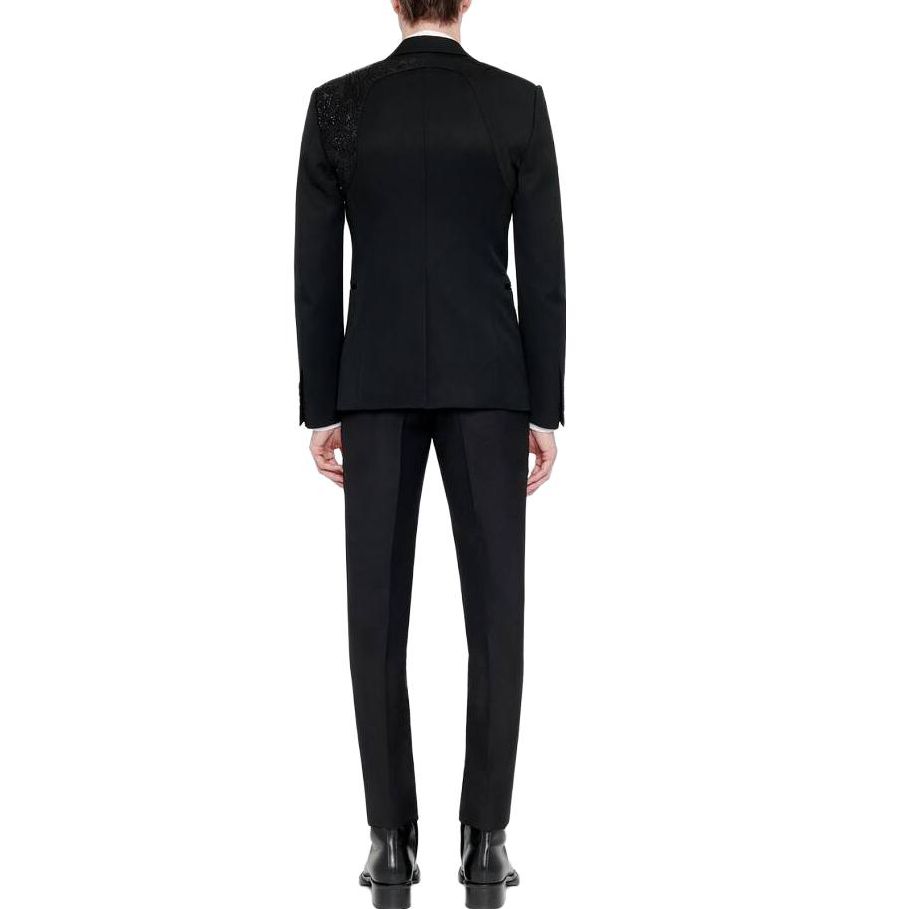 Shop Alexander McQueen Pantalones Casuales Negros Ajustados y Entallados 749714-QVU91-1000