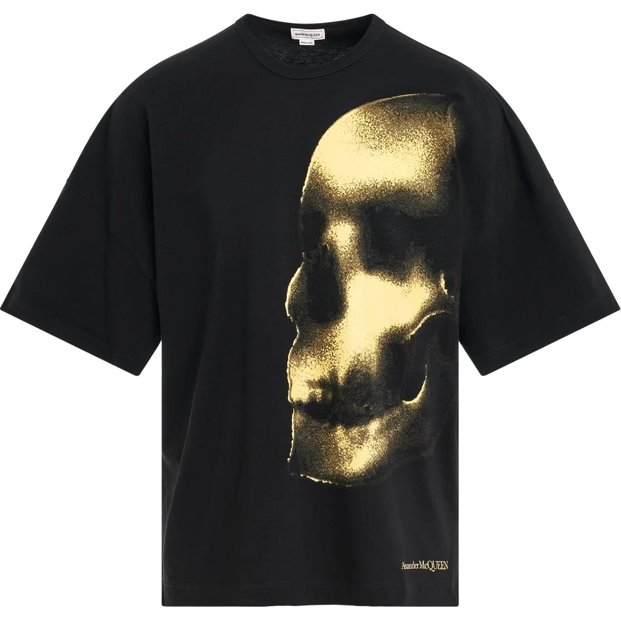 Alexander McQueen  Black T-Shirt with Front Skull Graphic Print. 776341-QTAAM-0510