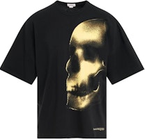 Alexander McQueen Black T-Shirt with Front Skull Graphic Print. 776341-QTAAM-0510 Alexander McQueen Black T-Shirt with Front Skull Graphic Print. 776341-QTAAM-0510