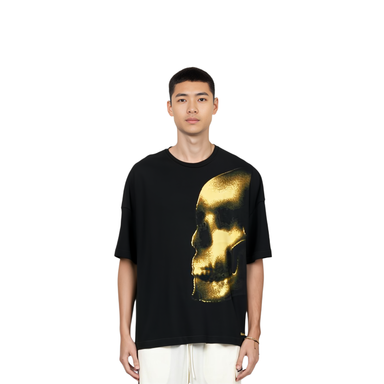 Alexander McQueen  Black T-Shirt with Front Skull Graphic Print. 776341-QTAAM-0510 圖 3