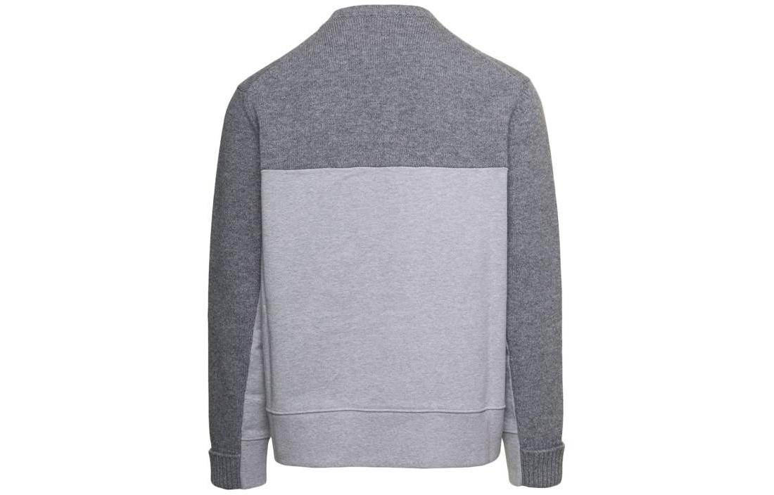 Lookbook 亚历山大麦昆拼接圆领长袖卫衣灰色 760763-Q1XIK-1267