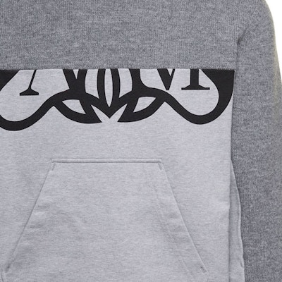 亚历山大麦昆拼接圆领长袖卫衣灰色 760763-Q1XIK-1267 Cheap 亚历山大麦昆拼接圆领长袖卫衣灰色 760763-Q1XIK-1267