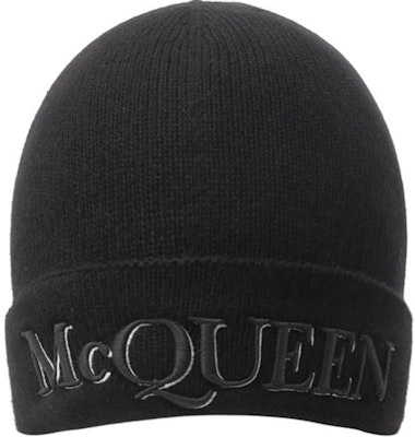 Alexander McQueen 刺繡針織羊絨毛帽 黑色 663195-4201Q-1078 Buy Alexander McQueen 刺繡針織羊絨毛帽 黑色 663195-4201Q-1078