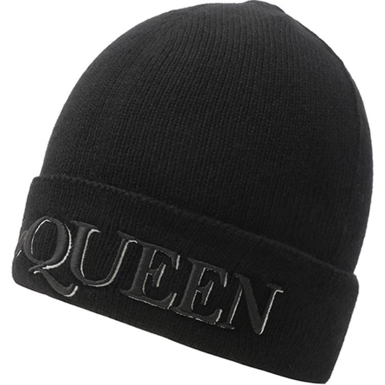 Lookbook Alexander McQueen 刺繡針織羊絨毛帽 黑色 663195-4201Q-1078