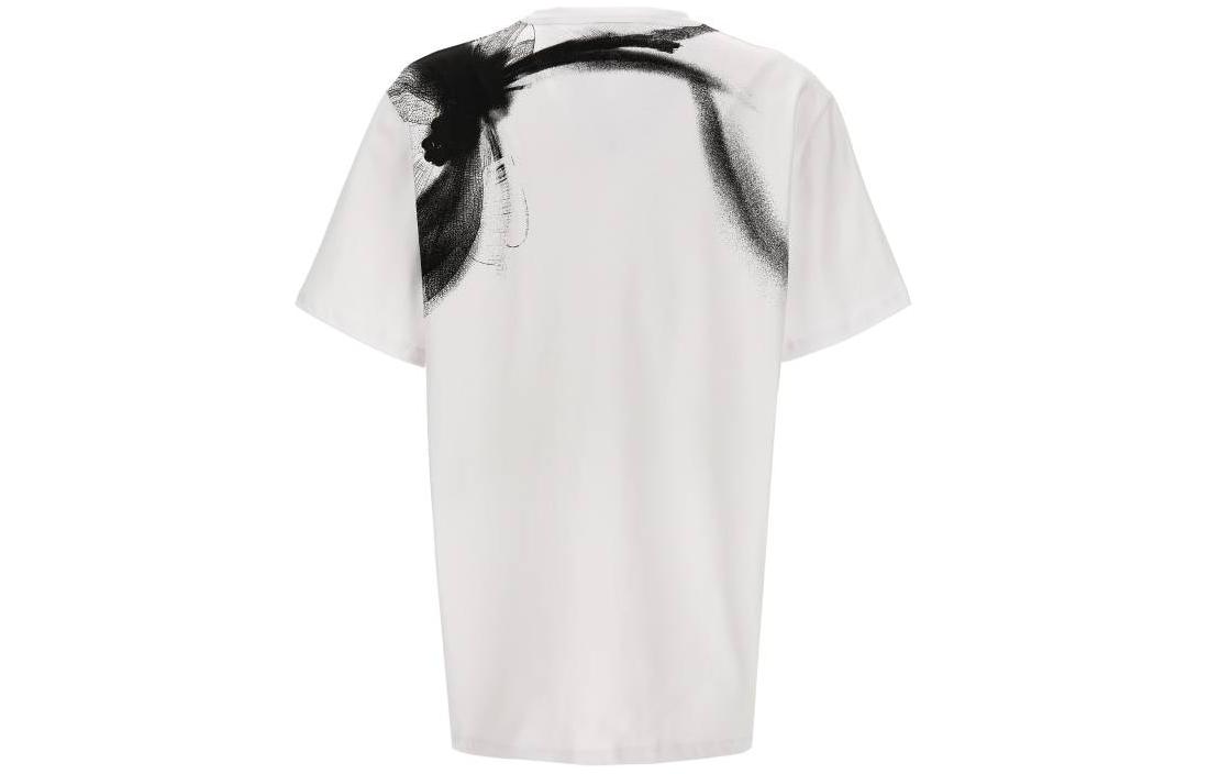 Lookbook Alexander McQueen  Graphic Print White Crewneck T-Shirt 776346-QTAAK-0909