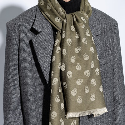 亞歷山大·麥昆 綠色圖紋針織圍巾. 5577054617Q2901 Lookbook 亞歷山大·麥昆 綠色圖紋針織圍巾. 5577054617Q2901