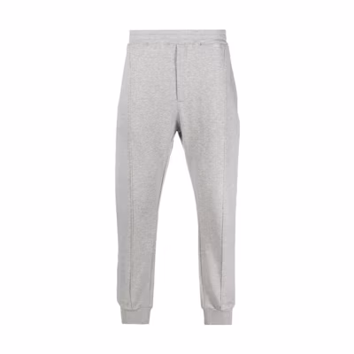 Alexander McQueen Grey Knit Jogger Pants with Elastic Waist and Back Logo. 701282-QTX43-1401