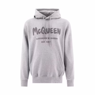 Alexander McQueen Grey Letter Print Long Sleeve Sweatshirt. 688715-QVZ81-0922