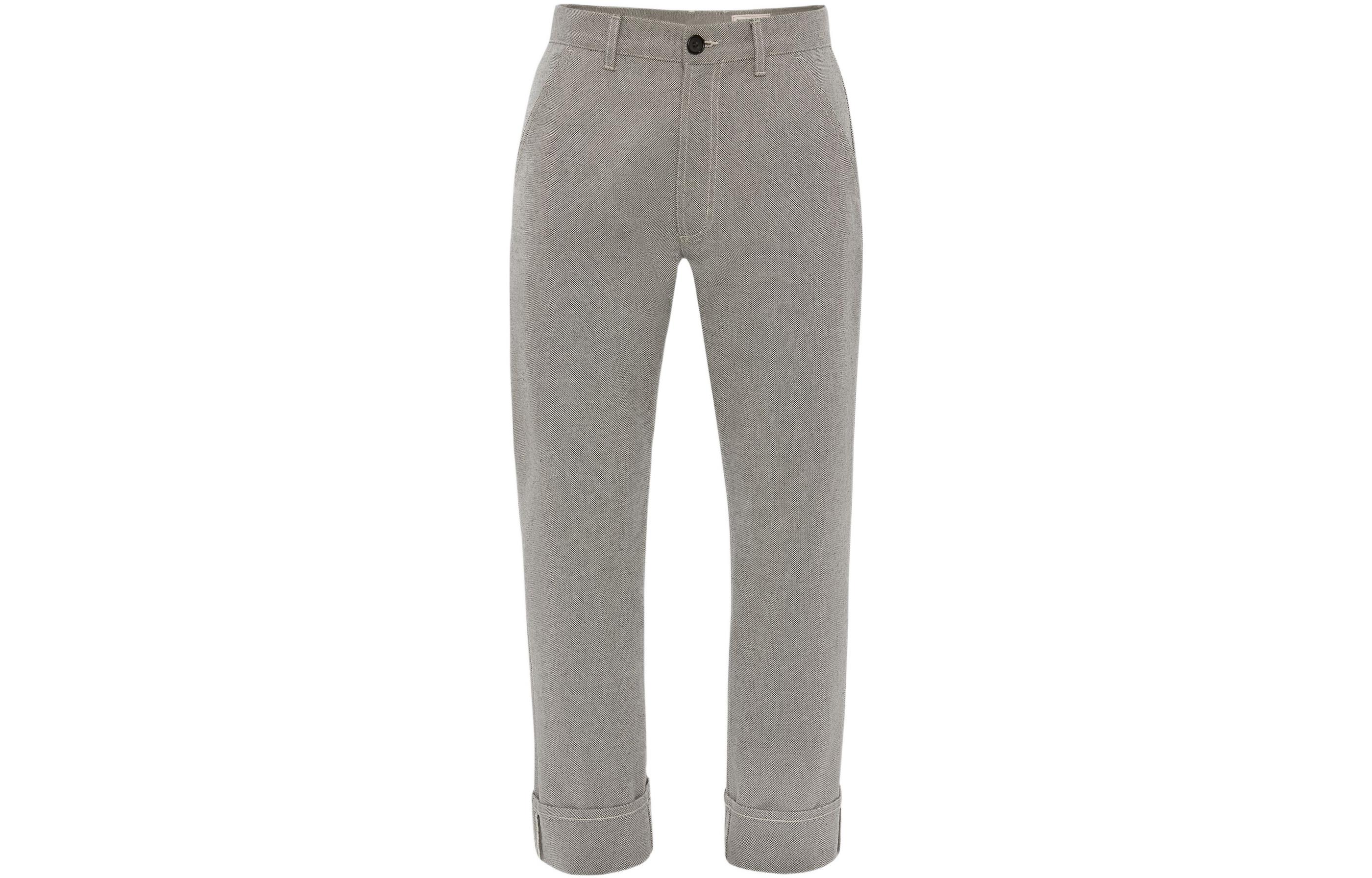 Alexander McQueen  Grey Solid Canvas Button Casual Pants 687604QSY541090