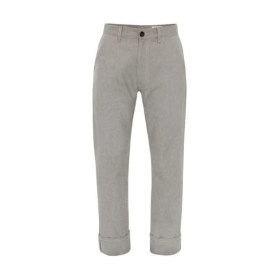 Alexander McQueen Grey Solid Canvas Button Casual Pants 687604QSY541090