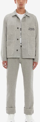 알렉산더 맥퀸 그레이 솔리드 캔버스 버튼 캐주얼 팬츠 687604QSY541090 Lookbook 알렉산더 맥퀸 그레이 솔리드 캔버스 버튼 캐주얼 팬츠 687604QSY541090