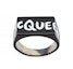 Shop Alexander McQueen Letter Graffiti Ring Black 684639-I11DY-1070