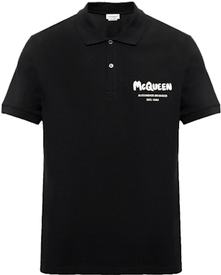 Alexander McQueen Baju Polo Slim Fit Hitam Cetakan Huruf. 662551-QXAAK-1000 Buy Alexander McQueen Baju Polo Slim Fit Hitam Cetakan Huruf. 662551-QXAAK-1000