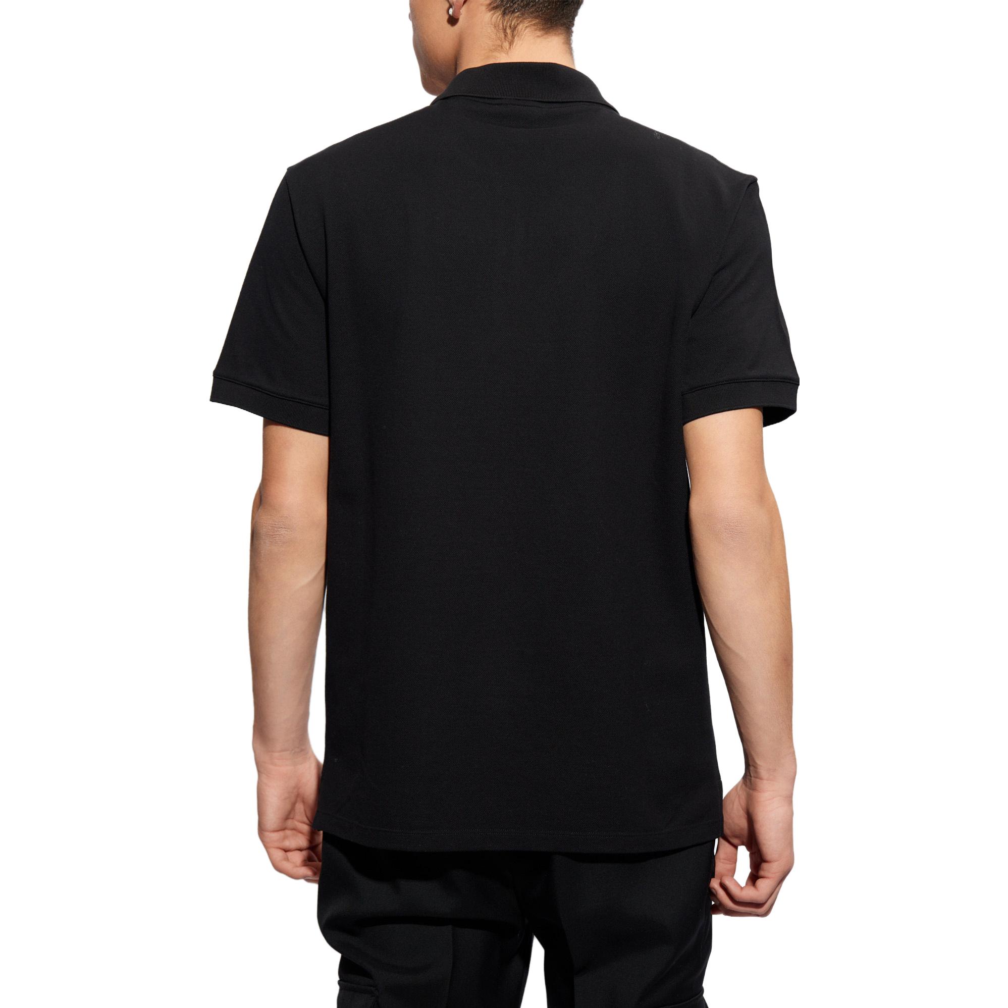 Shop Alexander McQueen Baju Polo Slim Fit Hitam Cetakan Huruf. 662551-QXAAK-1000