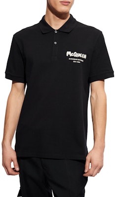 Alexander McQueen Baju Polo Slim Fit Hitam Cetakan Huruf. 662551-QXAAK-1000 Purchase Alexander McQueen Baju Polo Slim Fit Hitam Cetakan Huruf. 662551-QXAAK-1000