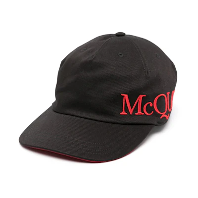 Alexander McQueen Logo Embroidered Black Baseball Cap 6328964105Q1074