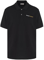 Alexander McQueen Logo Embroidered Straight-Cut Polo Shirt Black 781998QXAAK-1000 Alexander McQueen Logo Embroidered Straight-Cut Polo Shirt Black 781998QXAAK-1000
