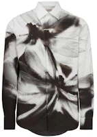 Order Alexander McQueen 寬鬆版印花長袖襯衫 黑/白 778040-QOAAB-1090