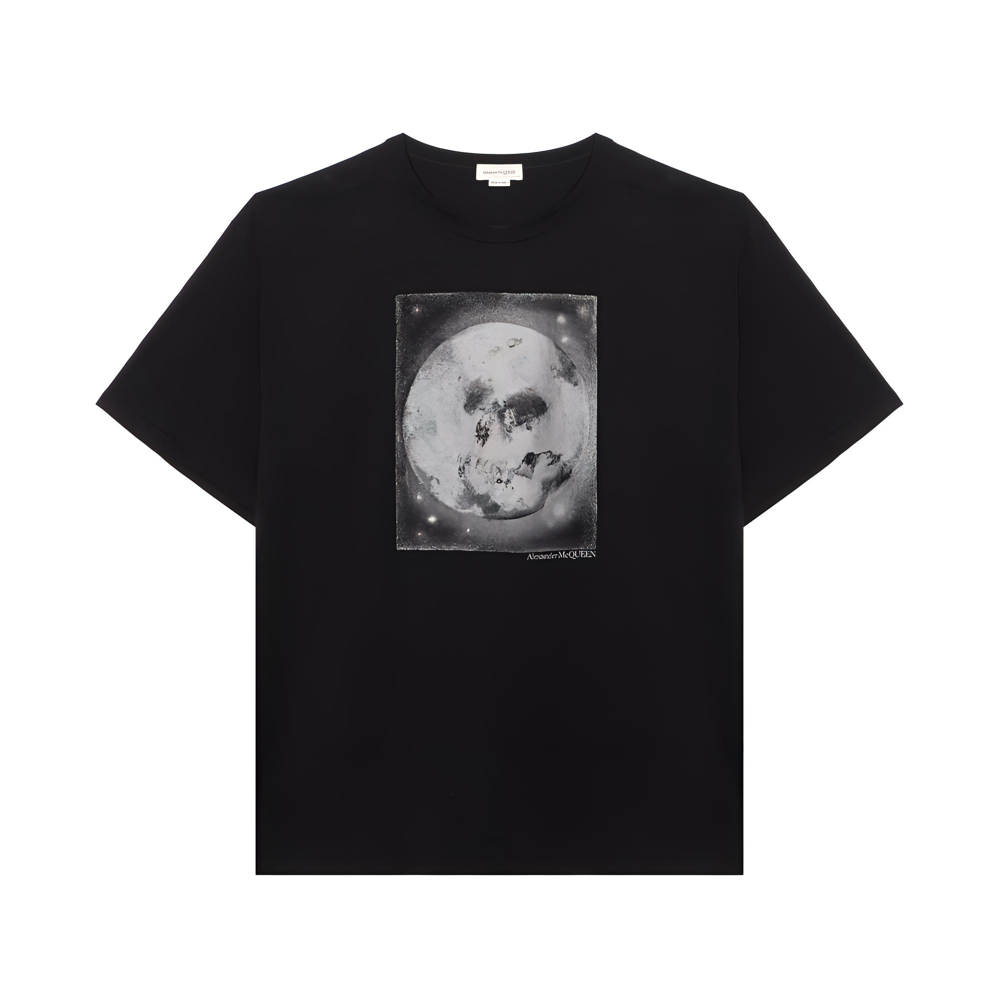 Alexander McQueen  Moon Print Black T-Shirt 704971QTZ050901