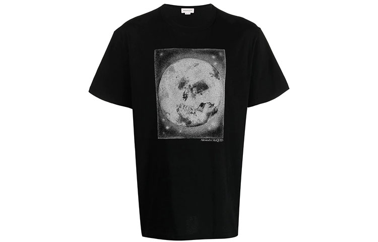 Alexander McQueen  Moon Print Black T-Shirt 704971QTZ050901 圖 2
