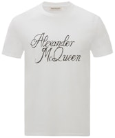 Alexander McQueen Signature Print White Long Sleeve Knit T-Shirt 687714-QSZ86-0900 Alexander McQueen Signature Print White Long Sleeve Knit T-Shirt 687714-QSZ86-0900