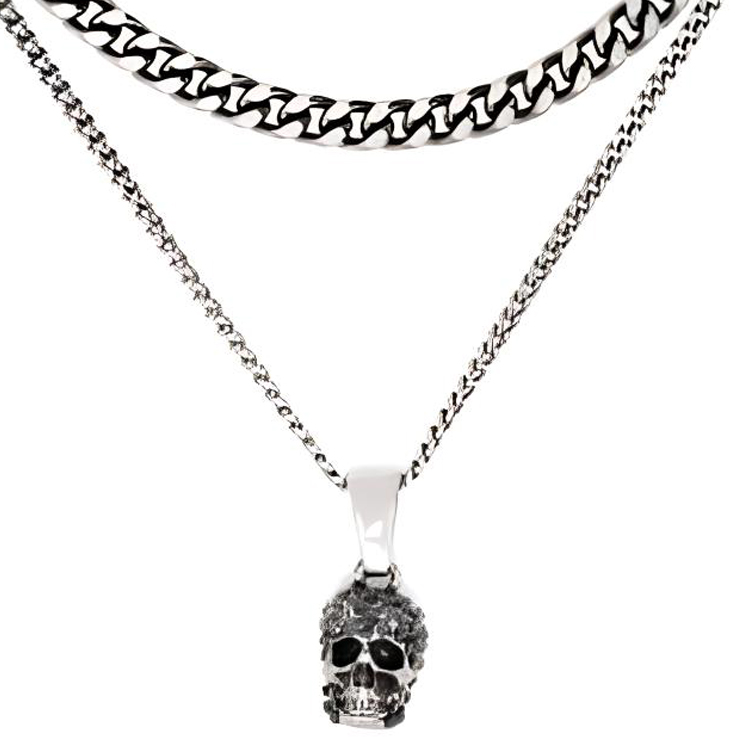 Alexander McQueen  Silver Skull Pendant Necklace. 705804-I94VY-1572