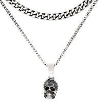Alexander McQueen Silver Skull Pendant Necklace. 705804-I94VY-1572 Alexander McQueen Silver Skull Pendant Necklace. 705804-I94VY-1572